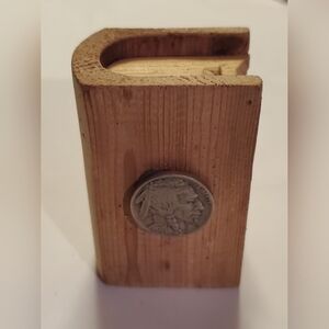 Collectible Wood Handmade Carved Spruce Gumbox / Wooden Match Holder